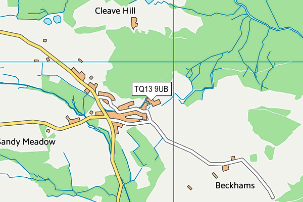 TQ13 9UB map - OS VectorMap District (Ordnance Survey)