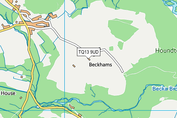 TQ13 9UD map - OS VectorMap District (Ordnance Survey)