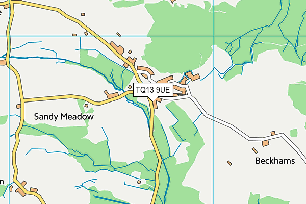 TQ13 9UE map - OS VectorMap District (Ordnance Survey)