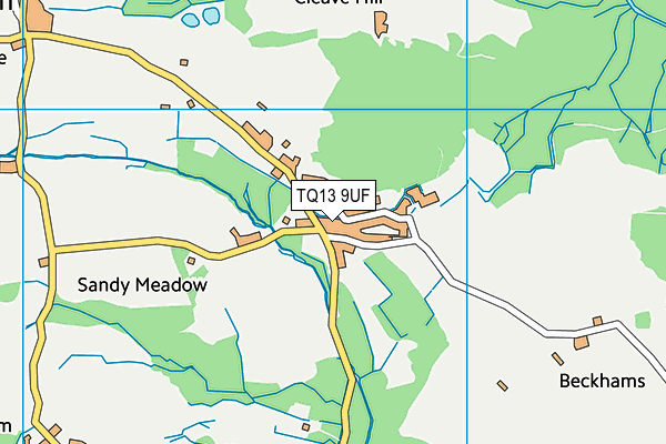 TQ13 9UF map - OS VectorMap District (Ordnance Survey)