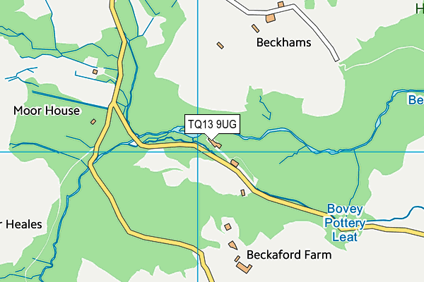 TQ13 9UG map - OS VectorMap District (Ordnance Survey)
