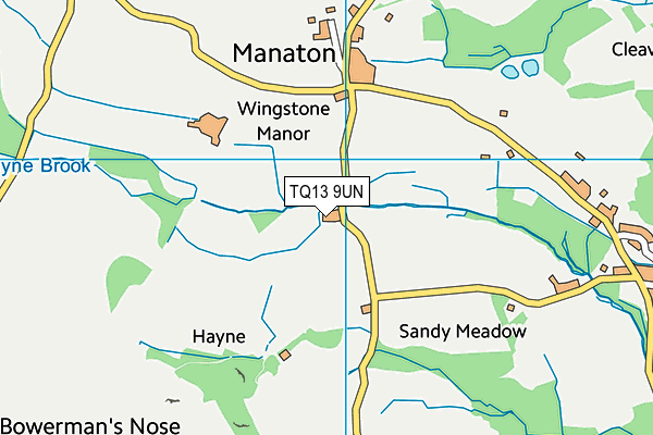 TQ13 9UN map - OS VectorMap District (Ordnance Survey)