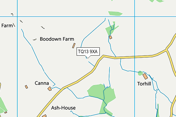 TQ13 9XA map - OS VectorMap District (Ordnance Survey)