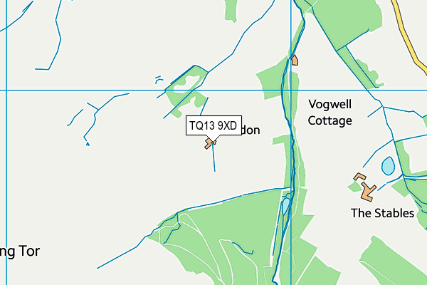 TQ13 9XD map - OS VectorMap District (Ordnance Survey)