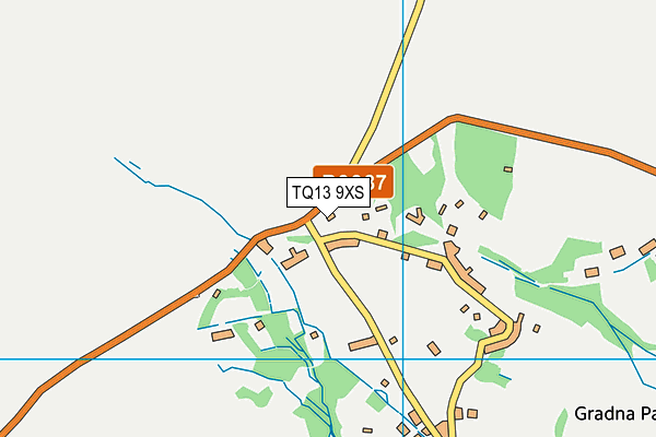 TQ13 9XS map - OS VectorMap District (Ordnance Survey)