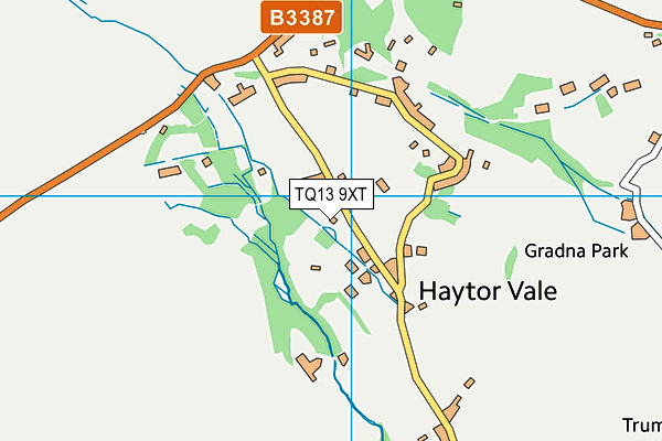 TQ13 9XT map - OS VectorMap District (Ordnance Survey)