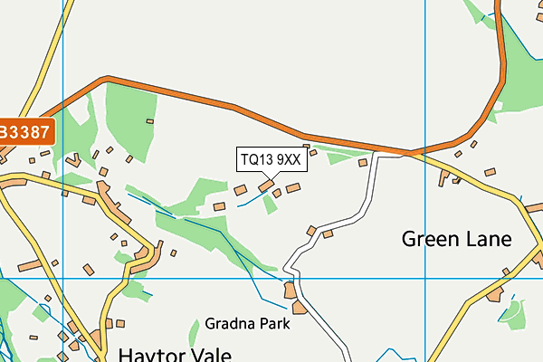 TQ13 9XX map - OS VectorMap District (Ordnance Survey)