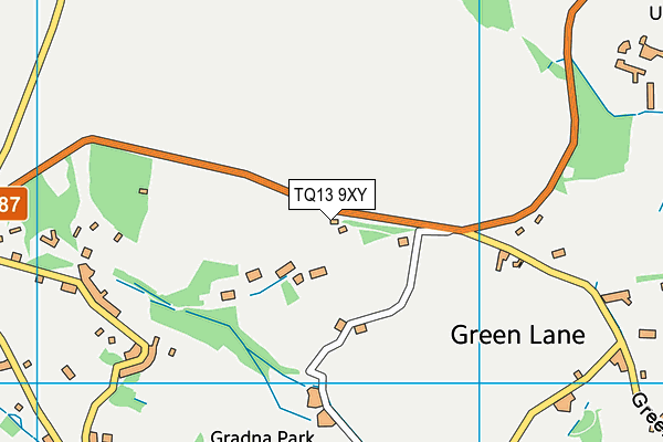 TQ13 9XY map - OS VectorMap District (Ordnance Survey)
