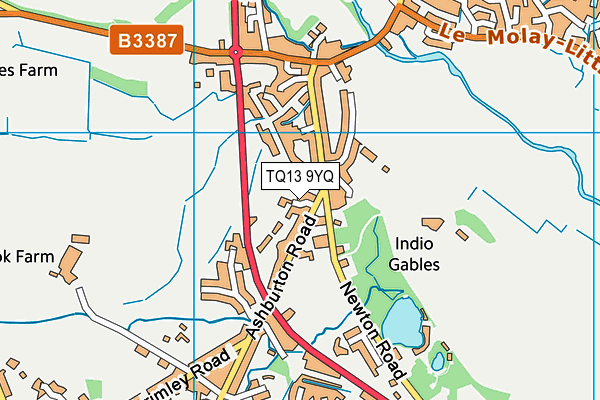 TQ13 9YQ map - OS VectorMap District (Ordnance Survey)