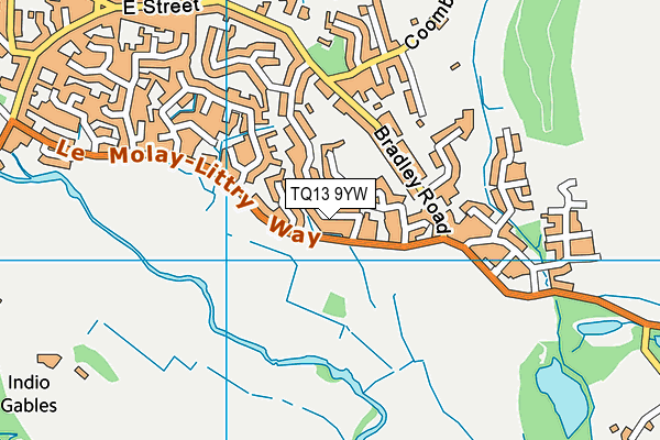 TQ13 9YW map - OS VectorMap District (Ordnance Survey)