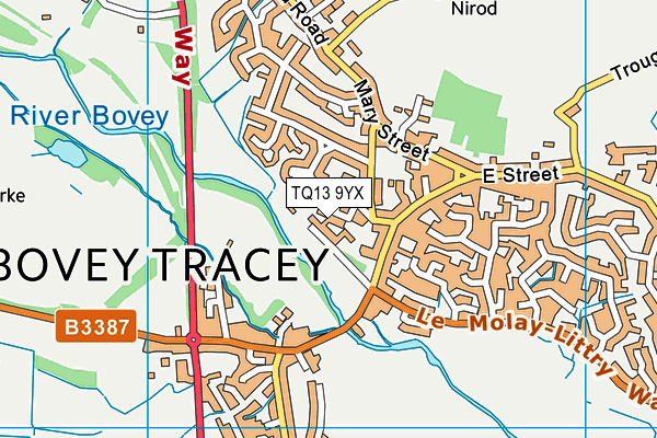 TQ13 9YX map - OS VectorMap District (Ordnance Survey)