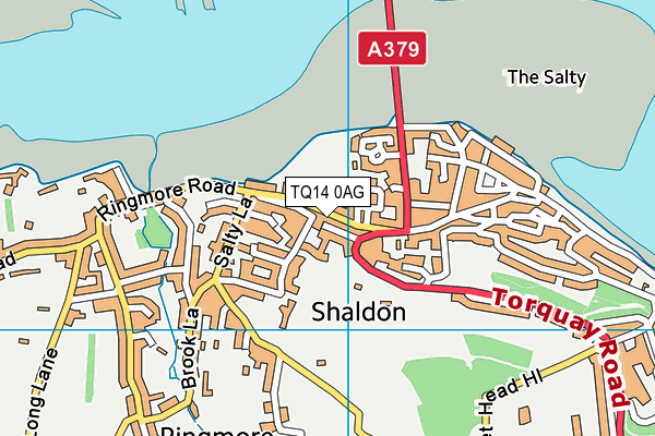 TQ14 0AG map - OS VectorMap District (Ordnance Survey)