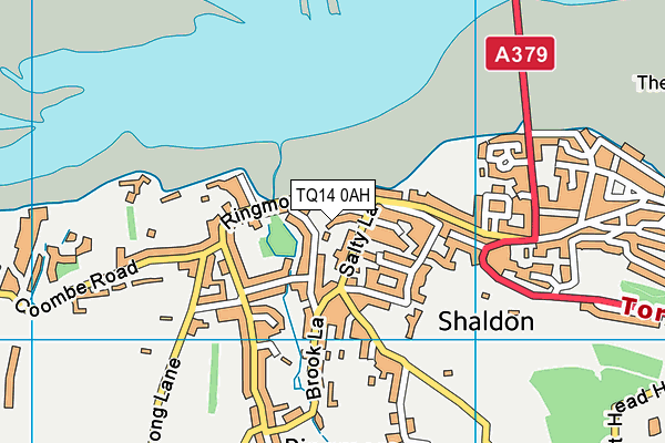 TQ14 0AH map - OS VectorMap District (Ordnance Survey)