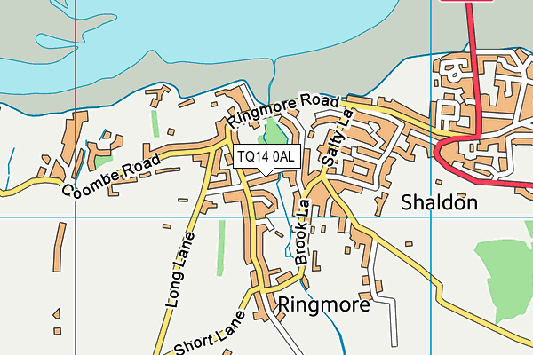 TQ14 0AL map - OS VectorMap District (Ordnance Survey)