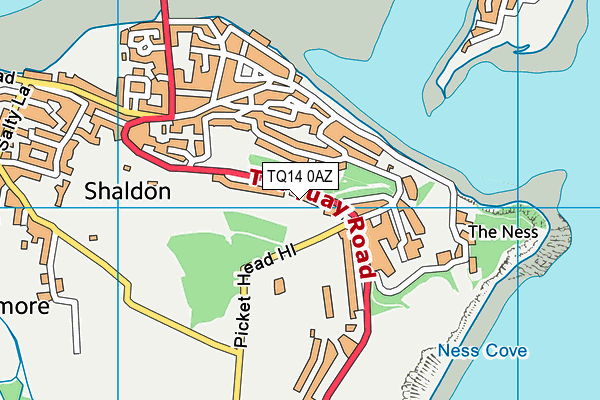 TQ14 0AZ map - OS VectorMap District (Ordnance Survey)