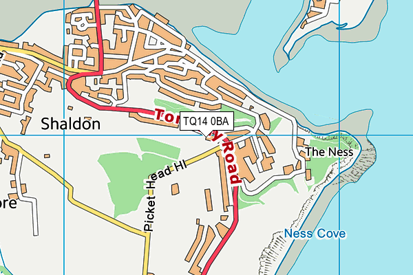 TQ14 0BA map - OS VectorMap District (Ordnance Survey)
