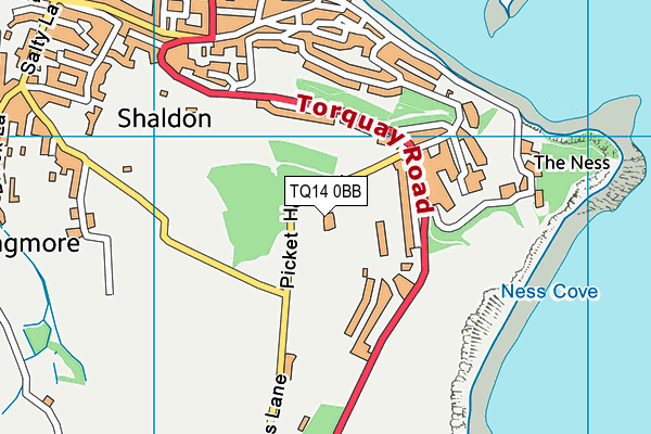 TQ14 0BB map - OS VectorMap District (Ordnance Survey)