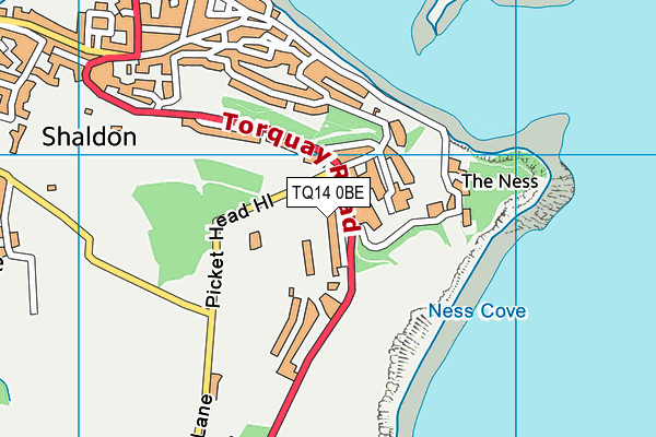 TQ14 0BE map - OS VectorMap District (Ordnance Survey)