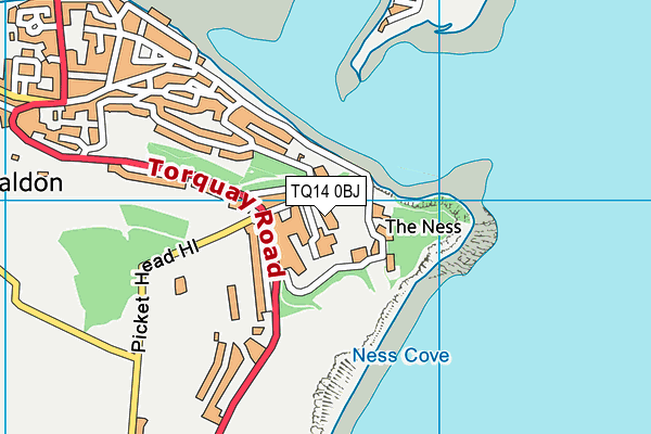 TQ14 0BJ map - OS VectorMap District (Ordnance Survey)