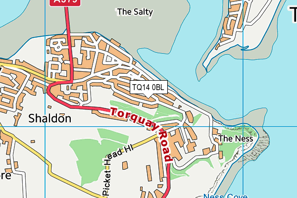 TQ14 0BL map - OS VectorMap District (Ordnance Survey)