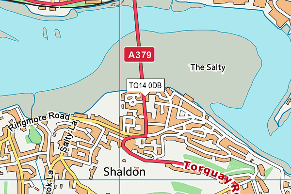 TQ14 0DB map - OS VectorMap District (Ordnance Survey)