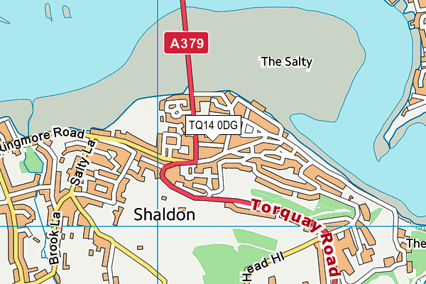 TQ14 0DG map - OS VectorMap District (Ordnance Survey)