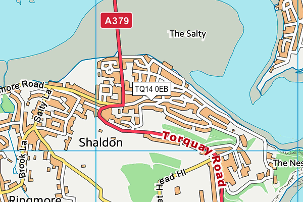 TQ14 0EB map - OS VectorMap District (Ordnance Survey)