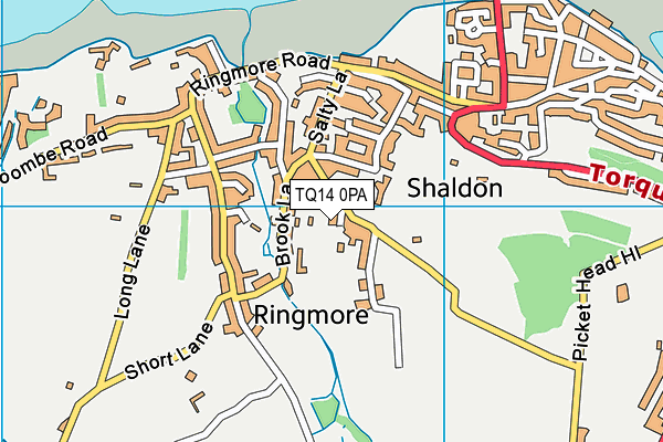 TQ14 0PA map - OS VectorMap District (Ordnance Survey)