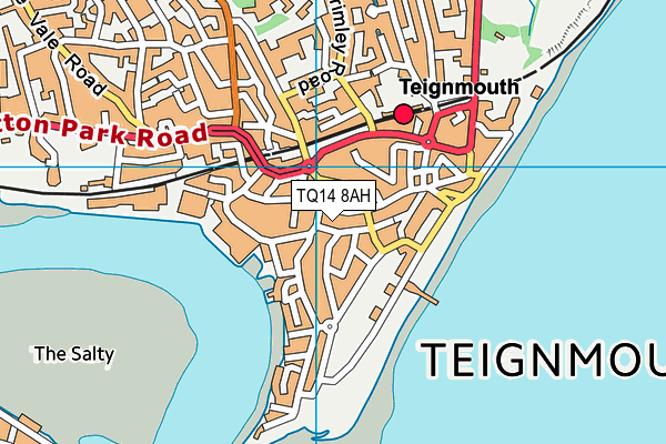 TQ14 8AH map - OS VectorMap District (Ordnance Survey)