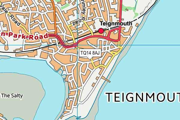 TQ14 8AJ map - OS VectorMap District (Ordnance Survey)