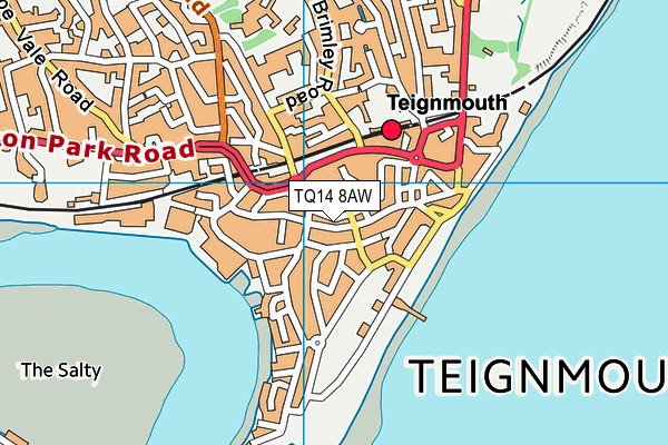 TQ14 8AW map - OS VectorMap District (Ordnance Survey)