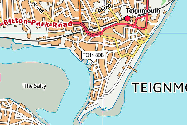 TQ14 8DB map - OS VectorMap District (Ordnance Survey)