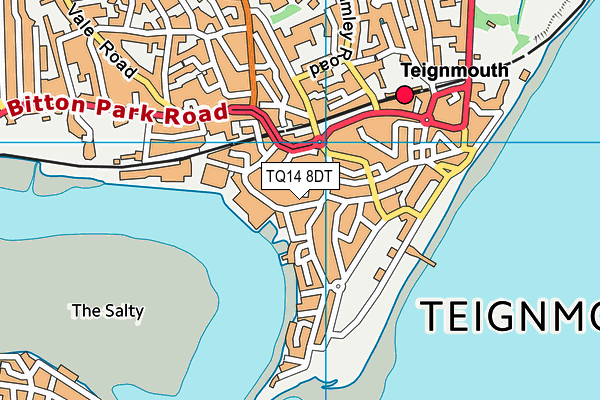TQ14 8DT map - OS VectorMap District (Ordnance Survey)
