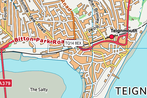 TQ14 8EX map - OS VectorMap District (Ordnance Survey)