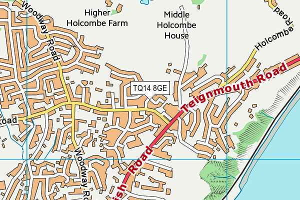 TQ14 8GE map - OS VectorMap District (Ordnance Survey)