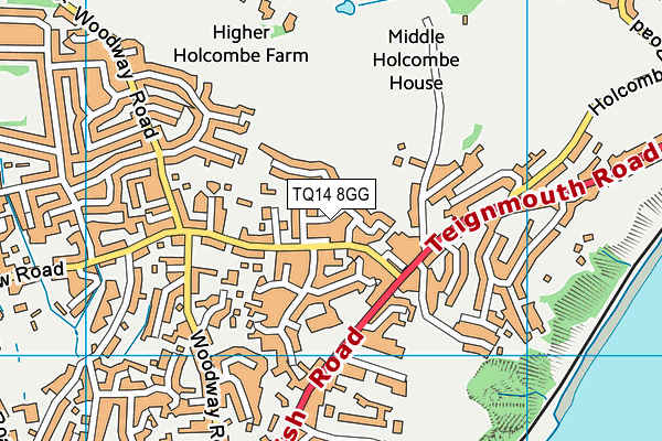 TQ14 8GG map - OS VectorMap District (Ordnance Survey)