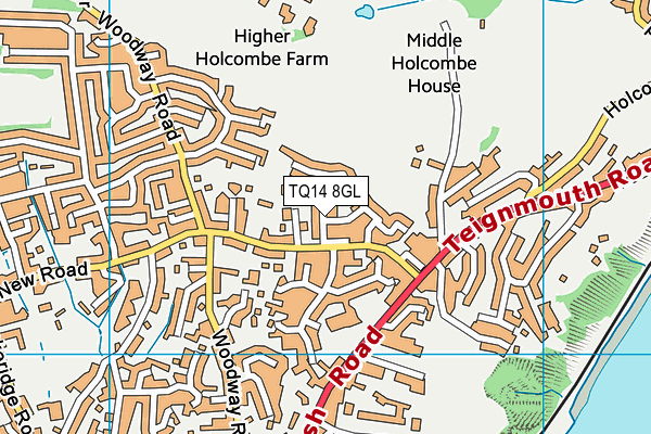 TQ14 8GL map - OS VectorMap District (Ordnance Survey)