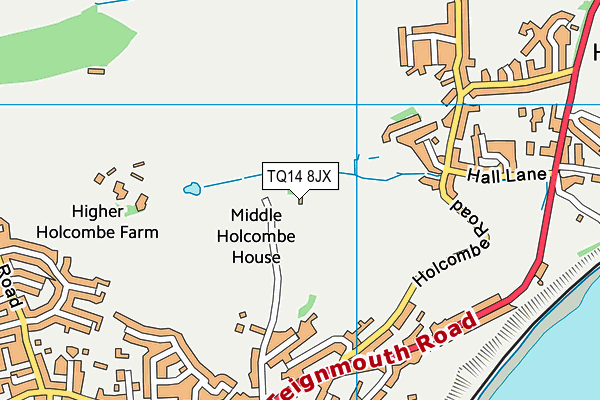 TQ14 8JX map - OS VectorMap District (Ordnance Survey)