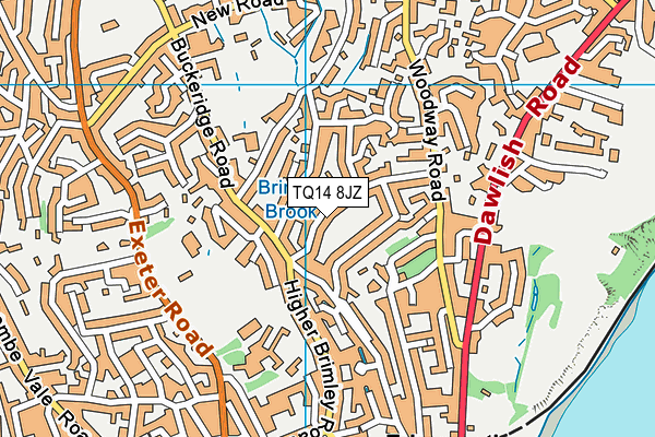 TQ14 8JZ map - OS VectorMap District (Ordnance Survey)