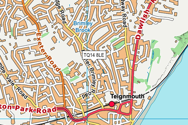 TQ14 8LE map - OS VectorMap District (Ordnance Survey)