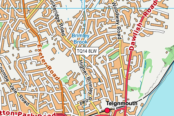TQ14 8LW map - OS VectorMap District (Ordnance Survey)