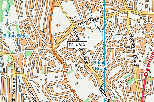 TQ14 8LX map - OS VectorMap District (Ordnance Survey)