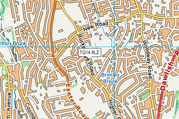 TQ14 8LZ map - OS VectorMap District (Ordnance Survey)