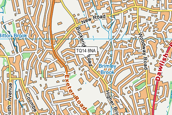 TQ14 8NA map - OS VectorMap District (Ordnance Survey)