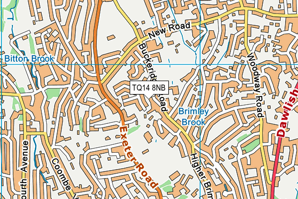 TQ14 8NB map - OS VectorMap District (Ordnance Survey)