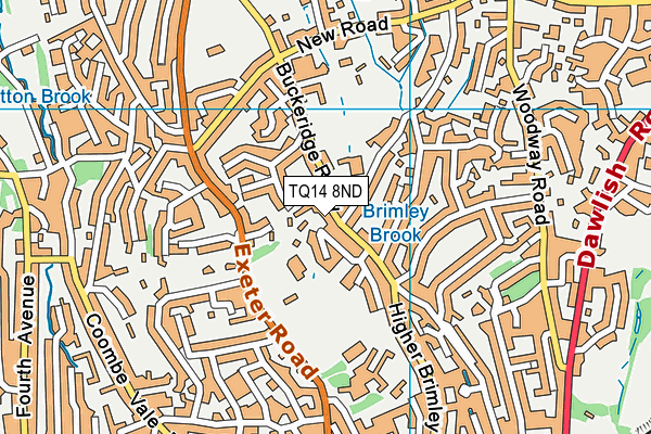 TQ14 8ND map - OS VectorMap District (Ordnance Survey)