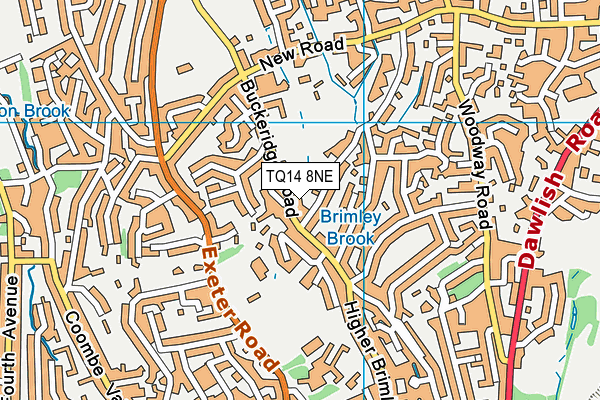 TQ14 8NE map - OS VectorMap District (Ordnance Survey)