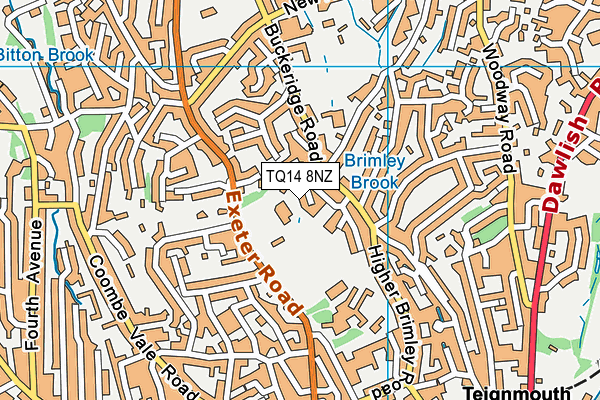 TQ14 8NZ map - OS VectorMap District (Ordnance Survey)