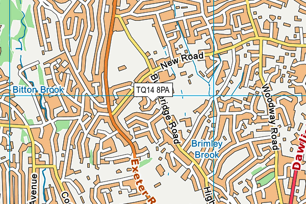 TQ14 8PA map - OS VectorMap District (Ordnance Survey)