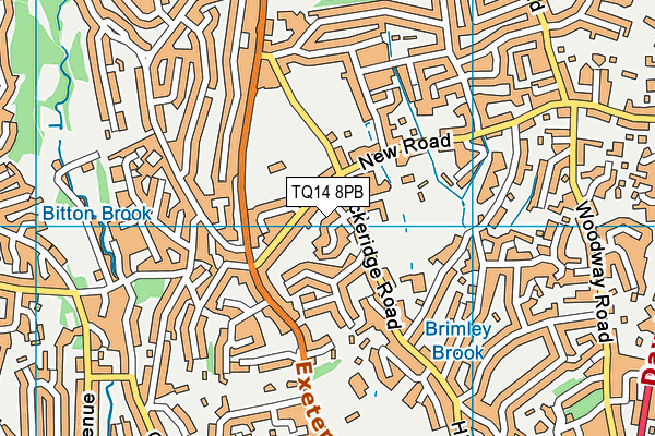 TQ14 8PB map - OS VectorMap District (Ordnance Survey)